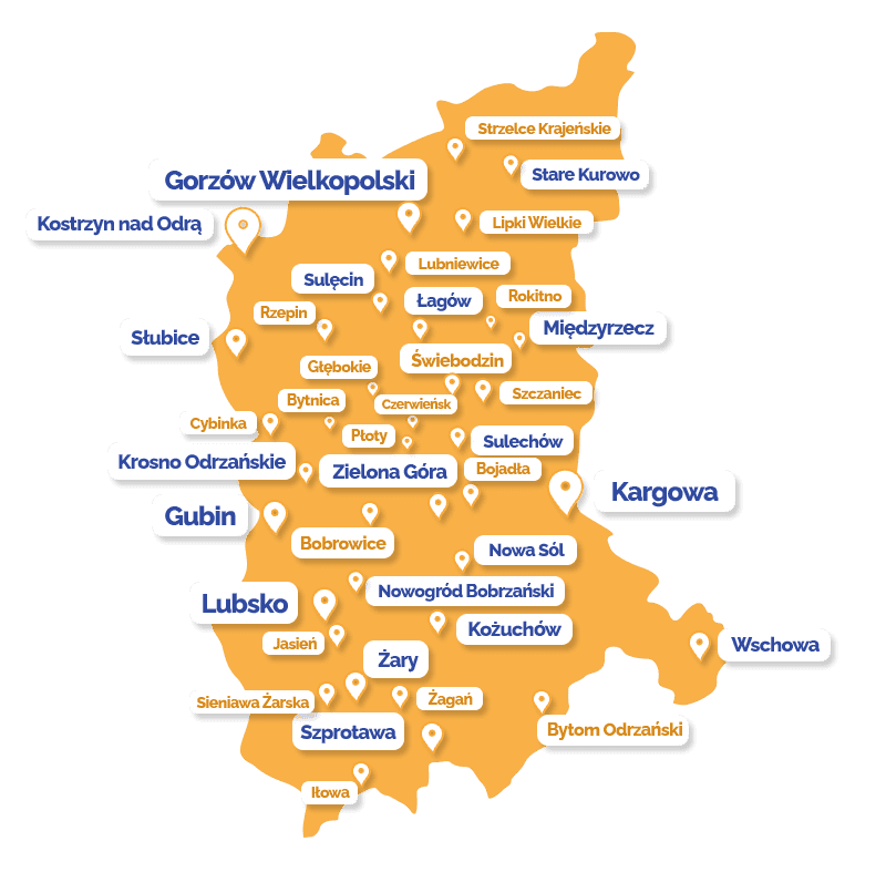 Mapa spotkań w województwie lubuskim